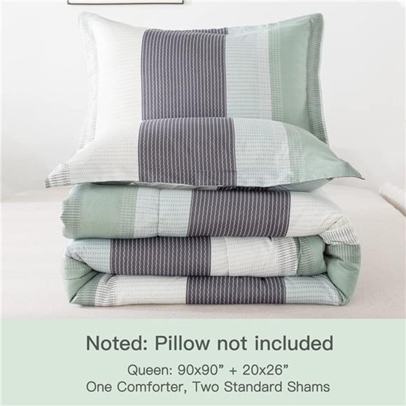 Comforters Set 3 Pieces Lightweight Fluffy Bedding (1 Comforter, 2 Pillowcases) - Picture 4 of 7